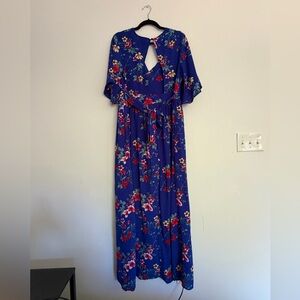 J for Justify | Woman’s Sz XL | Blue Floral Maxi Dress with shorts